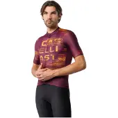 Castelli Stratus Logo Short Sleeve Jersey Violet S Homme