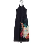 Desigual Robe vert / rose / noir / blanc