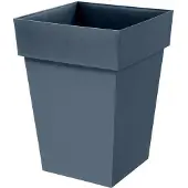 Eda Jardinière Carrée Conique Toscane 39x39x53 Cm 51 L Bleu Jean