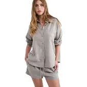 Balmohk 30000498 Rustic Long Sleeve Shirt Gris S Femme