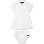Lacoste 147394 Short Sleeve Dress Blanc 18 Months Fille