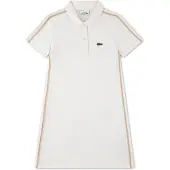 Lacoste 447080 Short Sleeve Dress Blanc 14 Years Fille