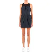 Armani Exchange pour femme. XW001977AF21337MB001 Robe évasée en chambray avec ceinture marine (M), Bleu, Casuel, Coton, Manche longue