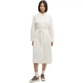 Barbour Rowane Long Sleeve Midi Dress Blanc S Femme