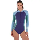 Hurley Air 2 Mm Woman Long Sleeve Front Zip Shorty Bleu 6 Femme