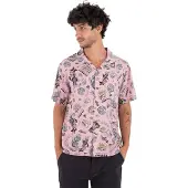 Hurley Etam Short Sleeve Shirt Rose L Homme