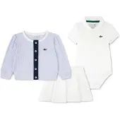 Lacoste 47206 Skirt Blanc,Bleu 3 Months Fille