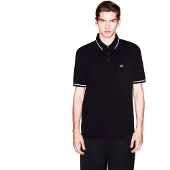 Armani Exchange pour homme. XM002356AF13026UC001 Polo raffiné noir (M), Casuel, Coton, Manche courte