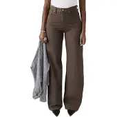 Levi's pour femme. A6081-0083 Jeans Ribcage Wide Leg marron (29/32), Casuel, Lin