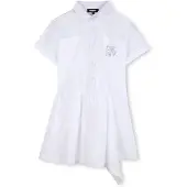 DKNY D62686 Short Sleeve Dress Blanc 14 Years Fille