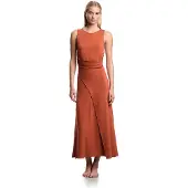Emporio Armani pour femme. EW003413_AF20240 Robe orange (XS), Casuel, Viscose, Sans manches / bretelles