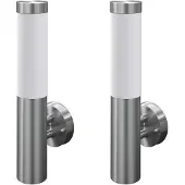 Syfax 2 appliques murales cylindriques en acier inoxydable