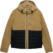 Superdry Homme Veste Hybride Matelassée à Capuche Outdoor Borg Brown Taille: M