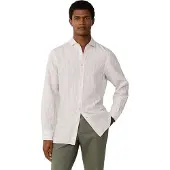 Hackett pour homme. HM3010634 Chemise en lin Summer Stripe orange (3XL), Coton, Classique, Manche longue