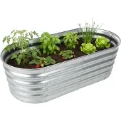 Northix Half-Round Galvanized Metal Raised Garden Bed