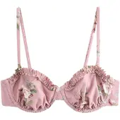 Next Hauts de bikini vert / mauve / blanc