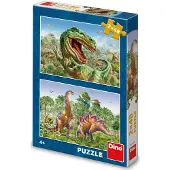Dinotoys Puzzle 2in1 Lutte contre les dinosaures 2x48 pièces 26x18cm