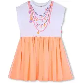 Billieblush U21838 Sleeveless Dress Blanc,Orange 2 Years Fille