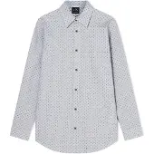 Armani Exchange pour homme. XM002811AF24739F0204 Chemise jacquard régulière teintée en fil blanc (XL), Casuel, Coton, Classique, Manche