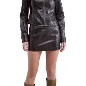 Balmohk 30000798 Cracked Pu Short Skirt Marron S Femme