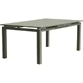 DCB Groupe Table Miami Kaki Extensible Table De Jardin Extensible En Aluminium Kaki - - Decochine