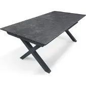 DCB Groupe Table de jardin alu plateau céramique sur verre