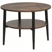 Brak Table basse ronde « ELLA », table industrielle marron 60 cm