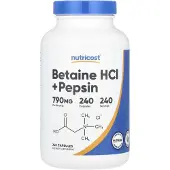 Nutricost , Bétaïne HCl + Pepsine, 240 Gélules