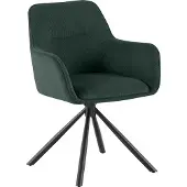 CLP Tabouret de bar rembourré, noir mat, revêtement en velours côtelé, structure en métal thermolaqué, fonction pivotante et inclinaison automatique