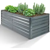 Arebos Lit surélevé 180x90x45 cm | Acier galvanisé, inoxydable & durable