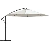 Syfax Parasol de jardin en porte-à-faux 3,5 m blanc sable