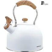 KINGHOFF Bouilloire, Bouilloire électrique, Marron, Blanc