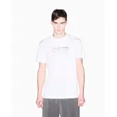 Armani Exchange pour homme. XM002519AF10334U0009 T-shirt slim (XS), Blanc, Casuel, Coton, Manche courte