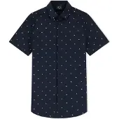 Armani Exchange pour homme. XM000624AF13184FB434 Chemise Monogram Slim navy (XL), Casuel, Coton, Manche courte, Marine