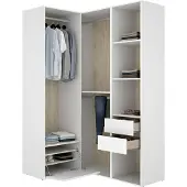 Dmora Clayhill - Armoire Grande, 124x205h cm Blanc, Modulable