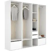 Dmora Hawthorne - Grande Armoire, 45x205h cm Blanc, Modulable