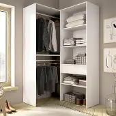 Dmora Bandon - Armoire Grande, 88x185h cm Blanc, Modulable