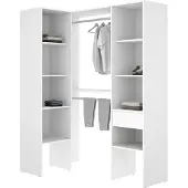 Dmora Calist - Grande Armoire, 79x185 cm Blanc, Modulable