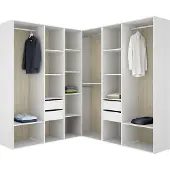 Dmora Yancy - Grande armoire, 186x205h cm blanche, modulable