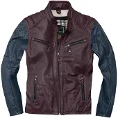 Black-Cafe London Firenze veste en cuir, rouge/bleu, 58
