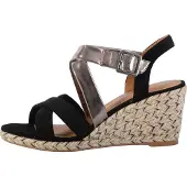 The Divine Factory Sandale Compensée QL4353 - Noir