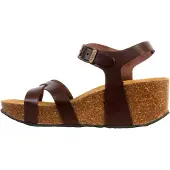 Plakton Sandales Compensées Cuir So Final - Marron