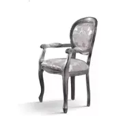 AEA Esszimmerstuhl Stuhl Esszimmer Luxus Sitzer Stühle Holz Stoff Silber