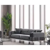 AEA Luxus Sofagarnitur 331 Sitzer Wohnzimmer Set Grau Sofa Textil Möbel