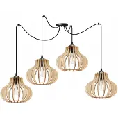 Light11 HOME Suspension, lustre, bois, abat-jour LED