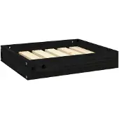 Syfax Lit pour chien noir 51,5x44x9 cm pin massif