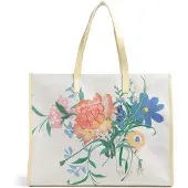Ted Baker sac shopper Floicon Canvas Embroidered Floral Icon Bag Natural multicolore
