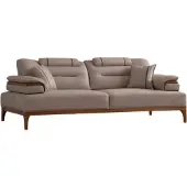 AEA Bequmer Beiger 3-Sitzer Stilvolle Polstercouch Designer Textil Sofa