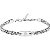 Maserati Iconic Brushed Trident Bracelet Argenté Homme