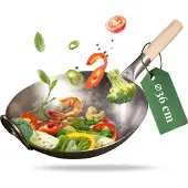 Pasoli Notre wok plat original 36cm, acier au carbone